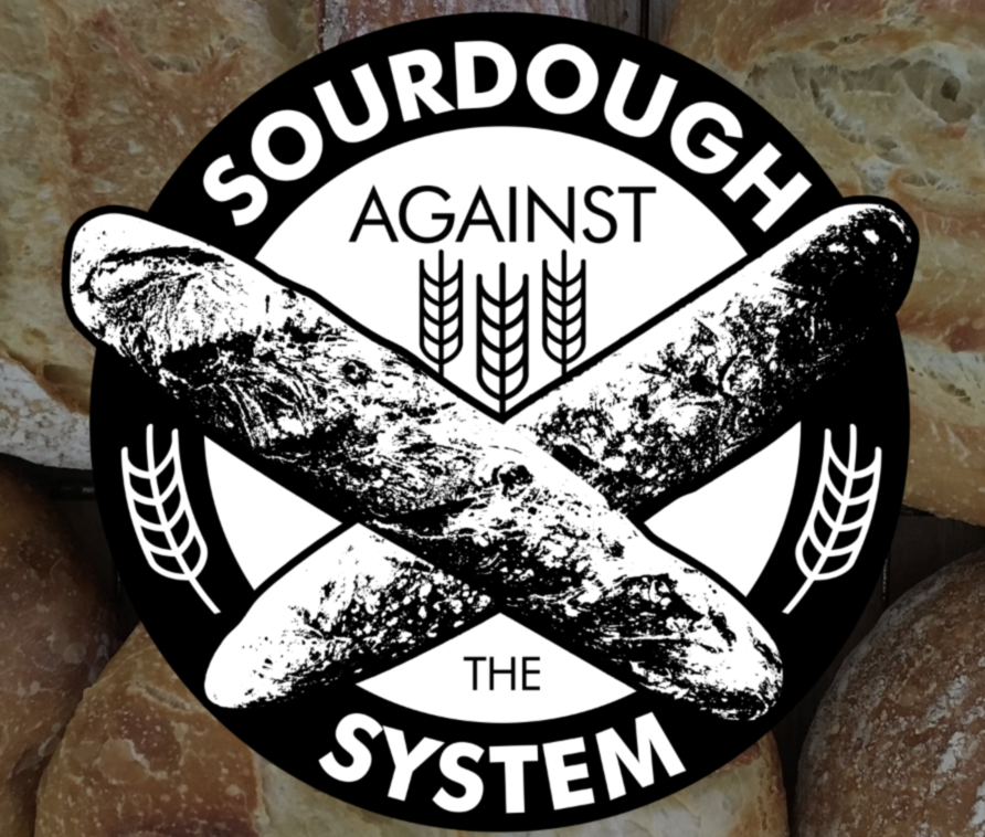 Exemplo do logotipo que conta a história da Sourdough Against the System