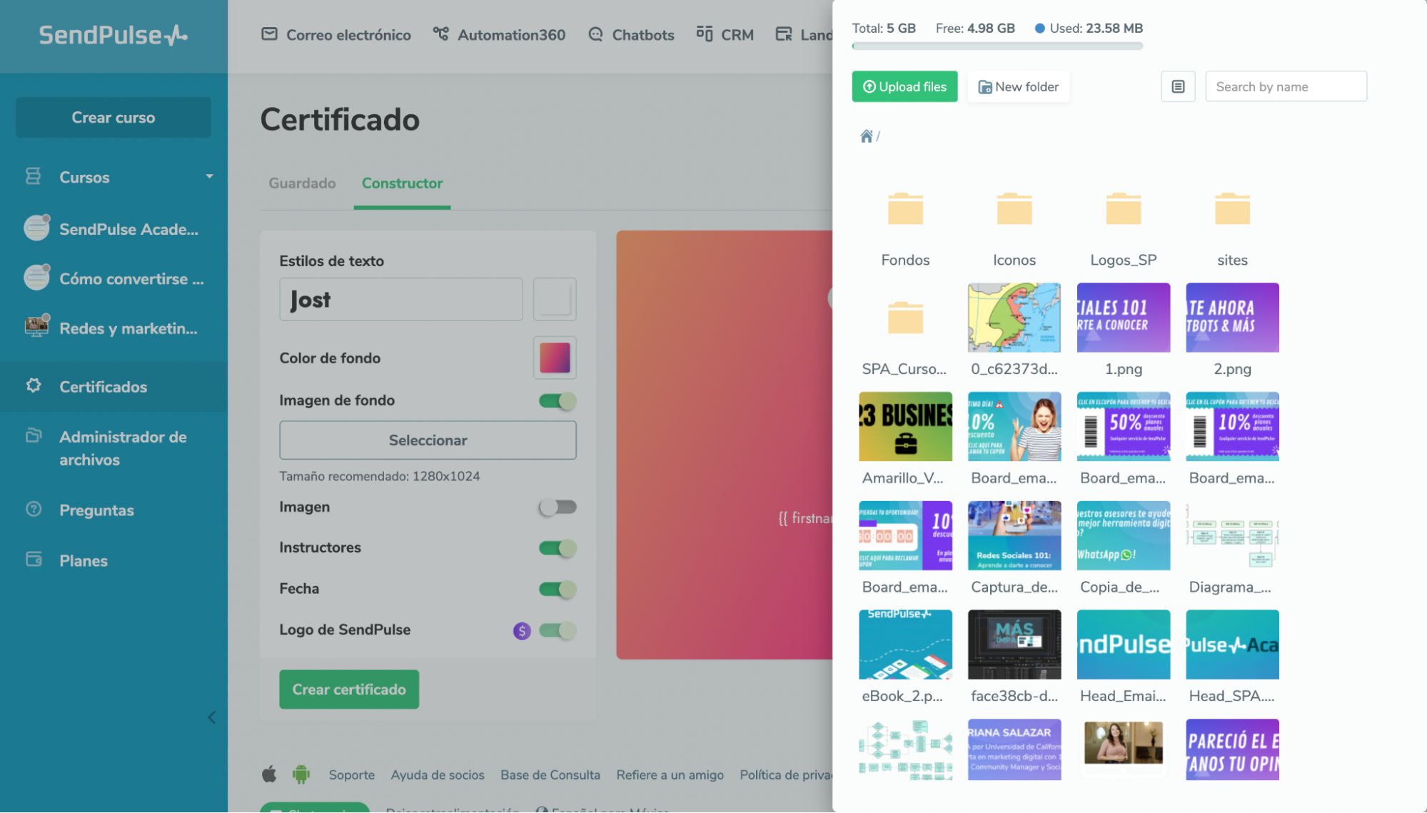SendPulse te permite hacer certificados profesionales y atractivos SendPulse te permite hacer certificados profesionales y atractivos
