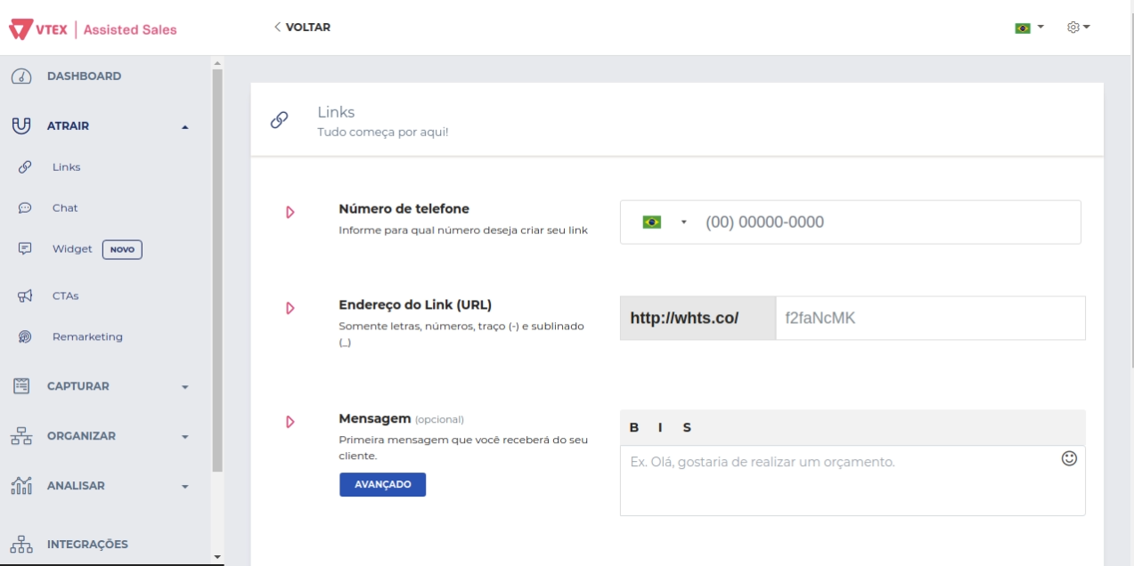 Exemplo de como gerar o link do WhatsApp no Suiteshare Exemplo de como gerar o link do WhatsApp no Suiteshare