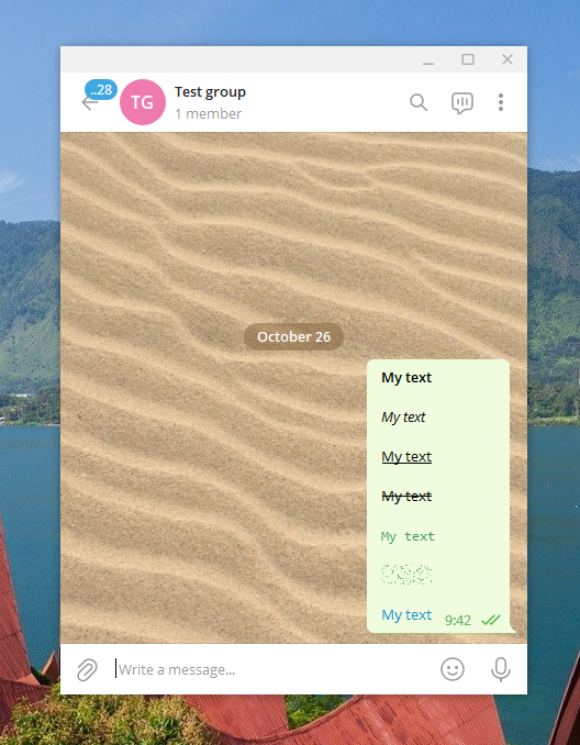 Telegram yazı tipi stilleri