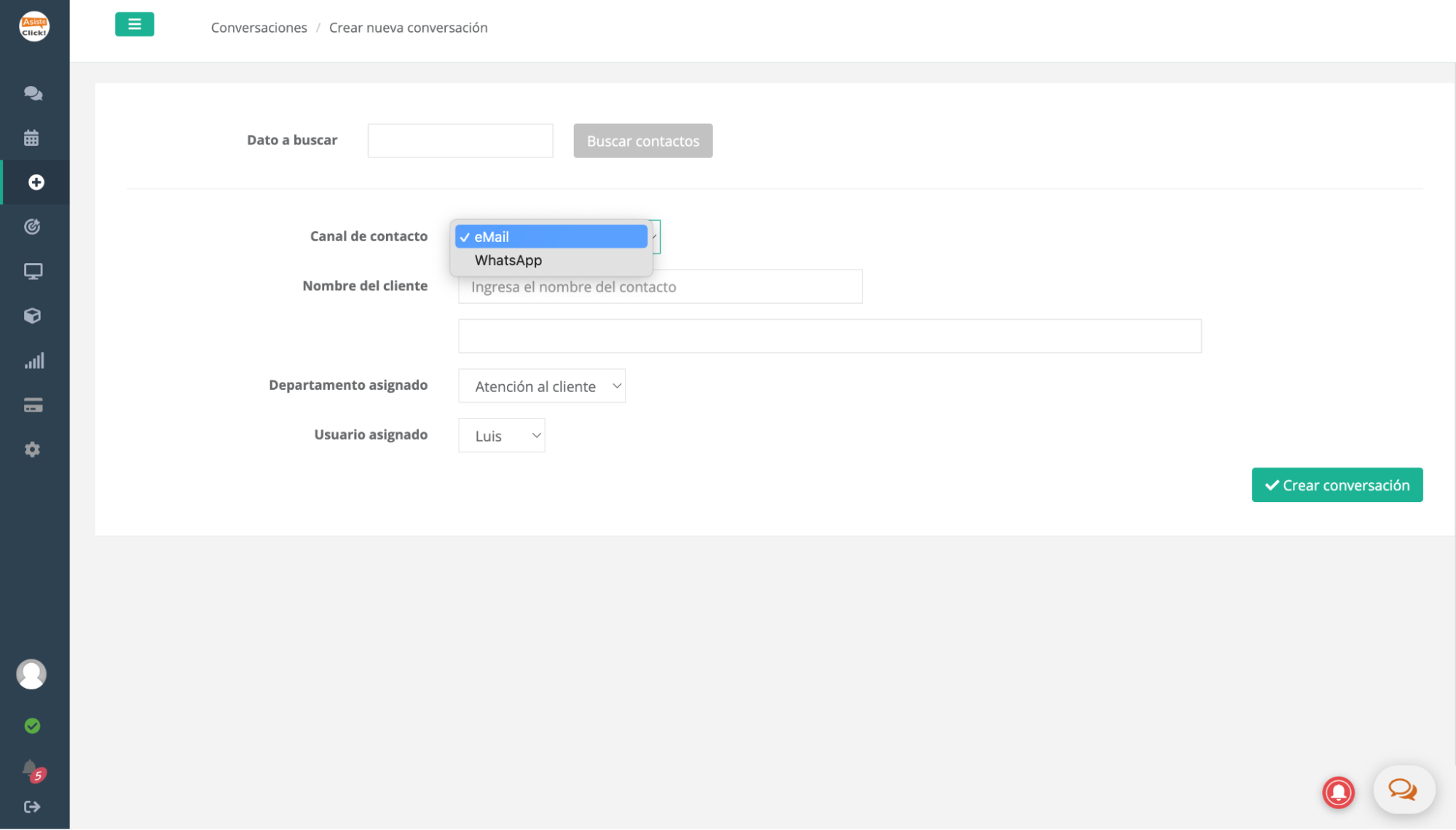 Constructor de Asiste Click para chatbots para WhatsApp Constructor de Asiste Click para chatbots para WhatsApp