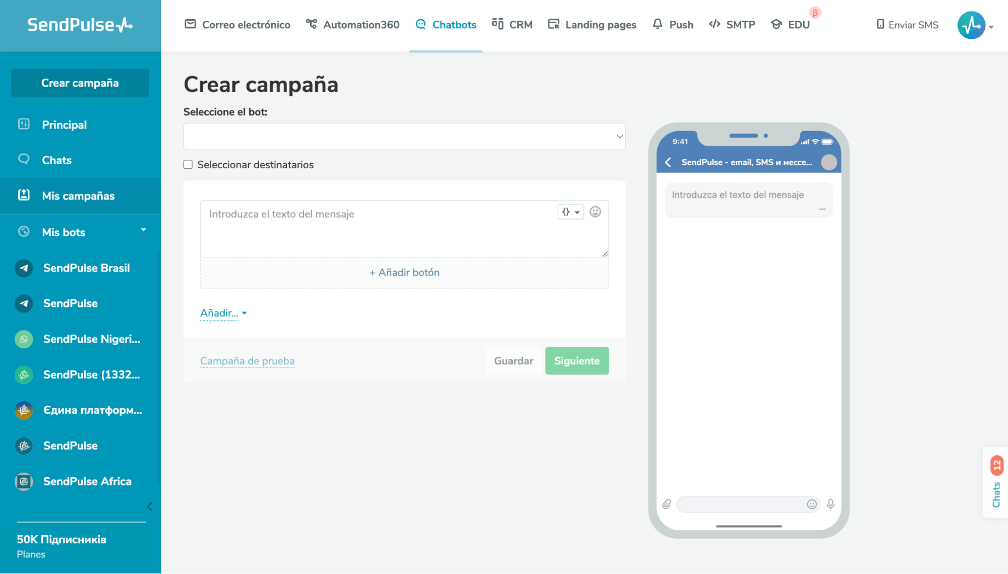Los chatbots de SendPulse acompañarán de manera excelente tus anuncios creativos