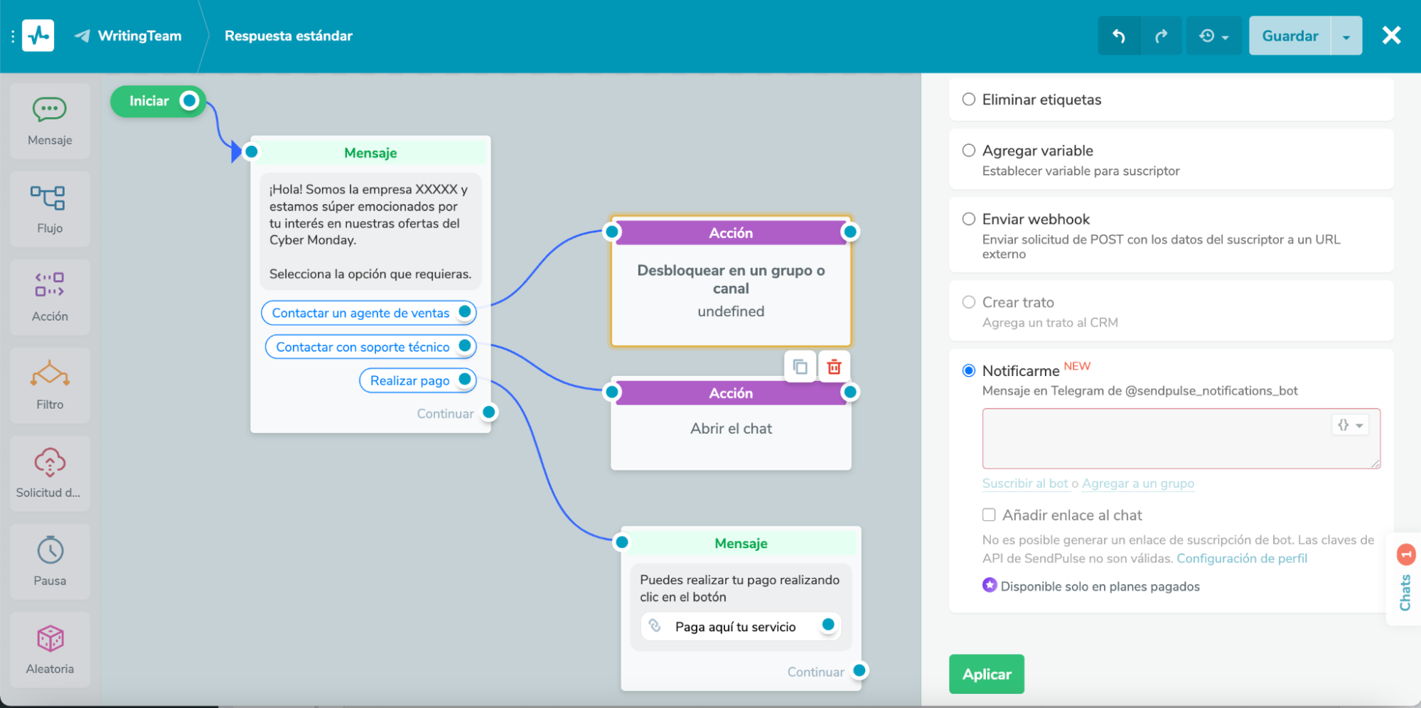 Chatbot de SendPulse para el Cyber Monday 2022 Chatbot de SendPulse para el Cyber Monday 2022