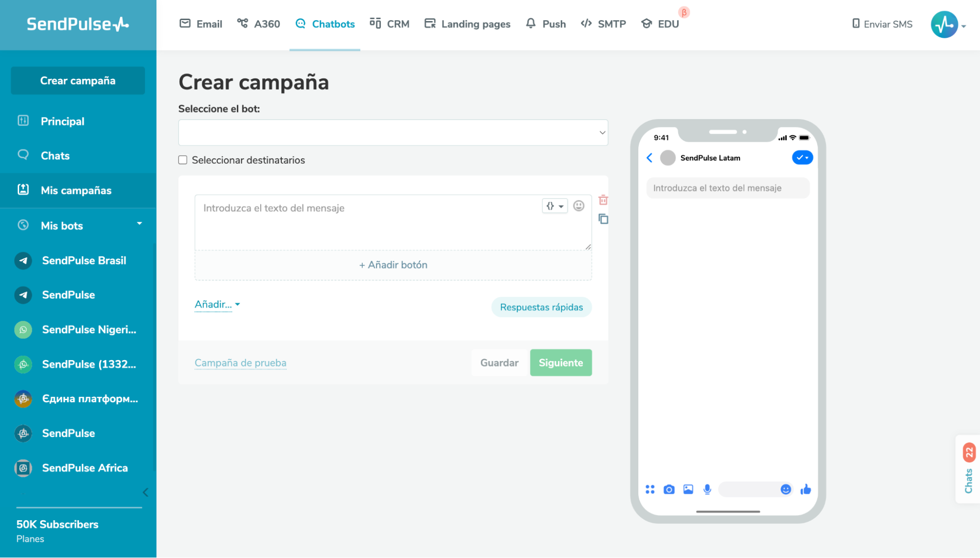 Usa un chatbot de SendPulse para promover tus ofertas del Buen Fin