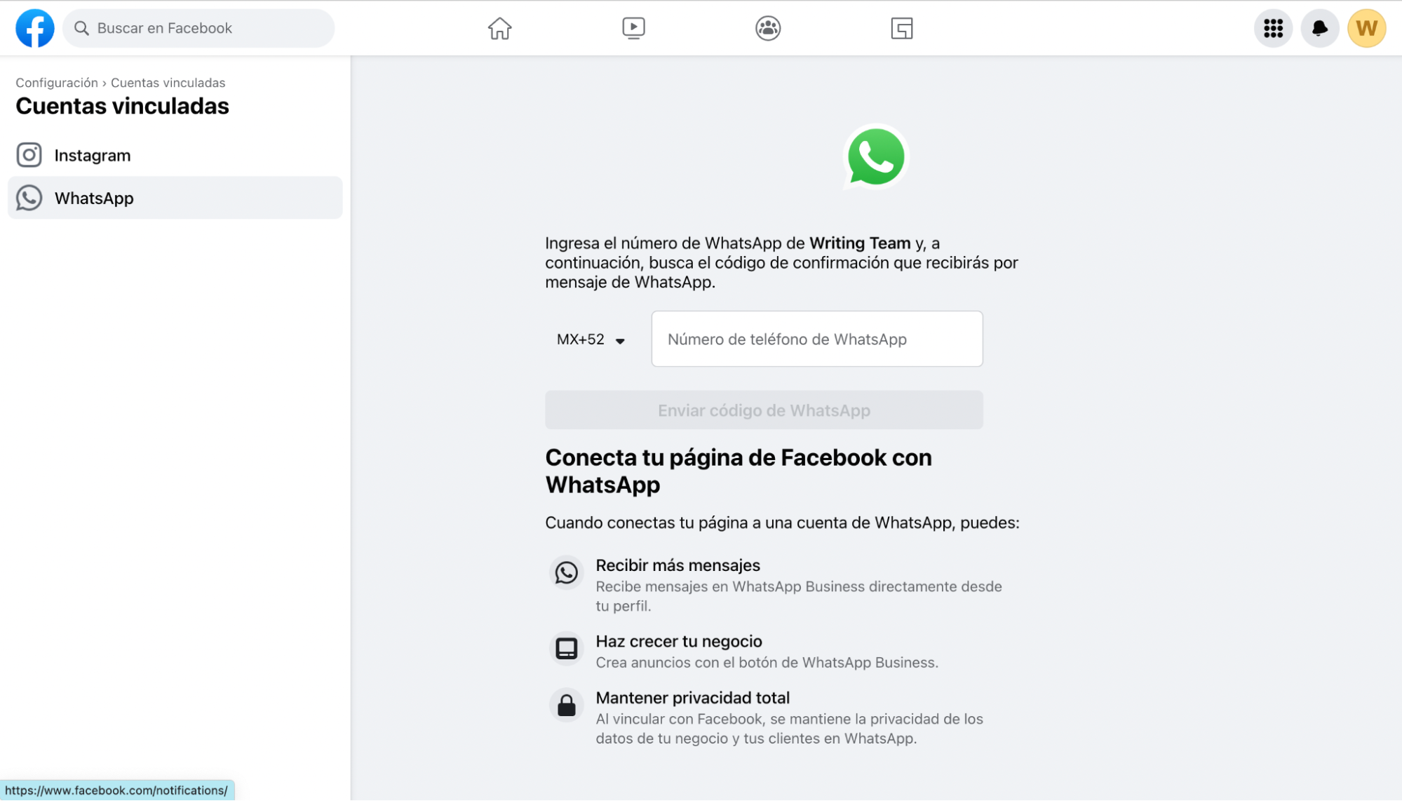 Para crear un anuncio de WhatsApp necesitarás un código de vinculación Para crear un anuncio de WhatsApp necesitarás un código de vinculación