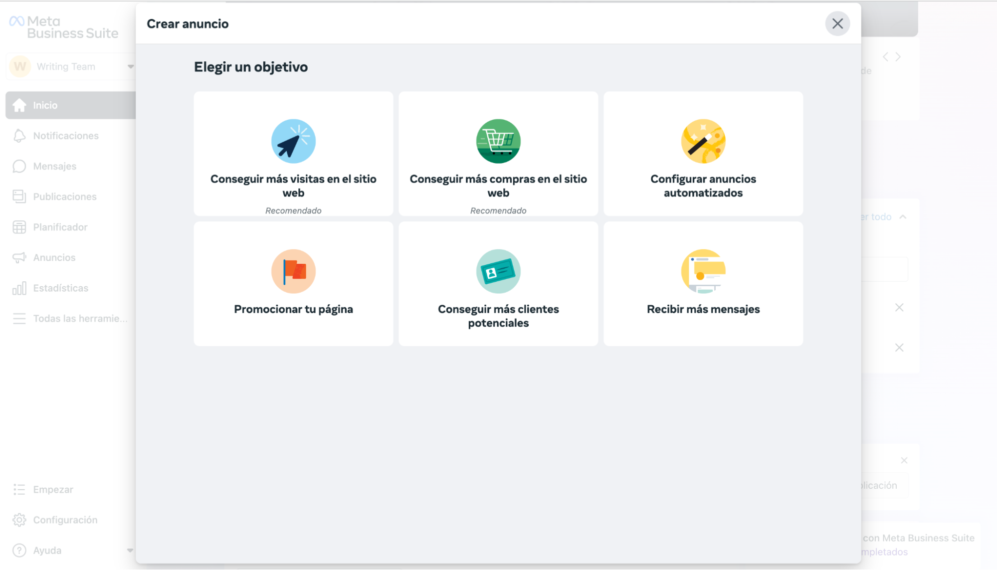 Para tu anuncio de WhatsApp debes elegir el objetivo adecuado en Meta Business Para tu anuncio de WhatsApp debes elegir el objetivo adecuado en Meta Business