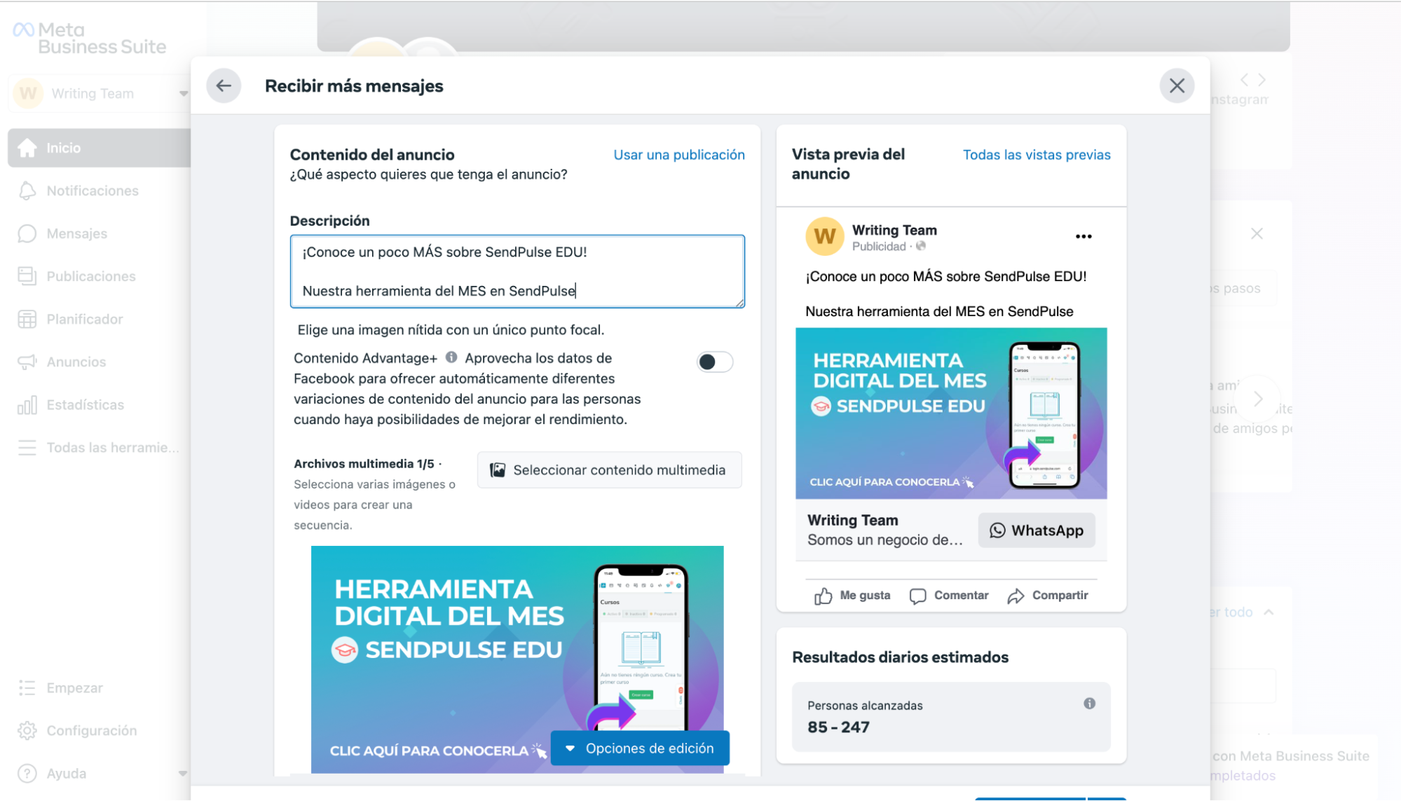 Diseña un anuncio de WhatsApp que sea atractivo Diseña un anuncio de WhatsApp que sea atractivo