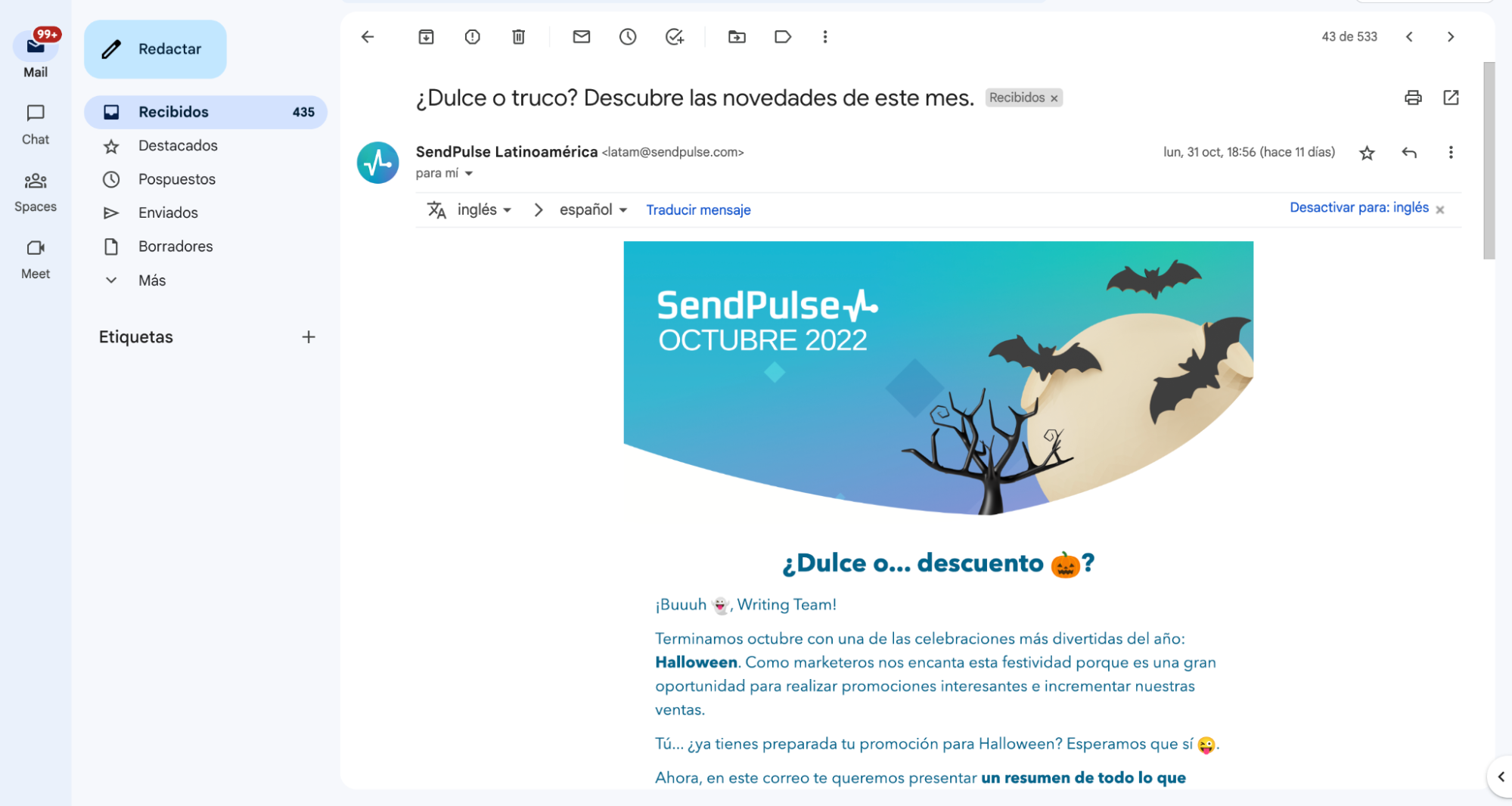 Ejemplo de un mailing exitoso hecho con SendPulse Ejemplo de un mailing exitoso hecho con SendPulse