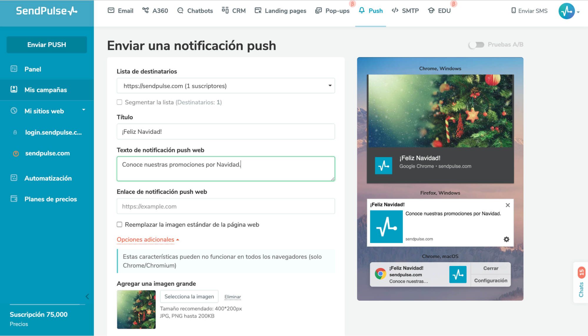 Las notificaciones web push son vitales para un buen marketing navideño