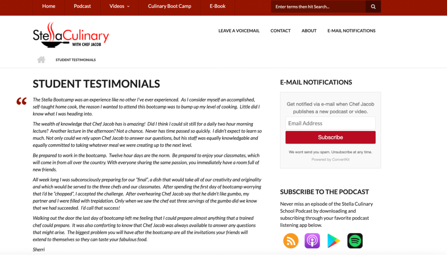 student testimonials student testimonials