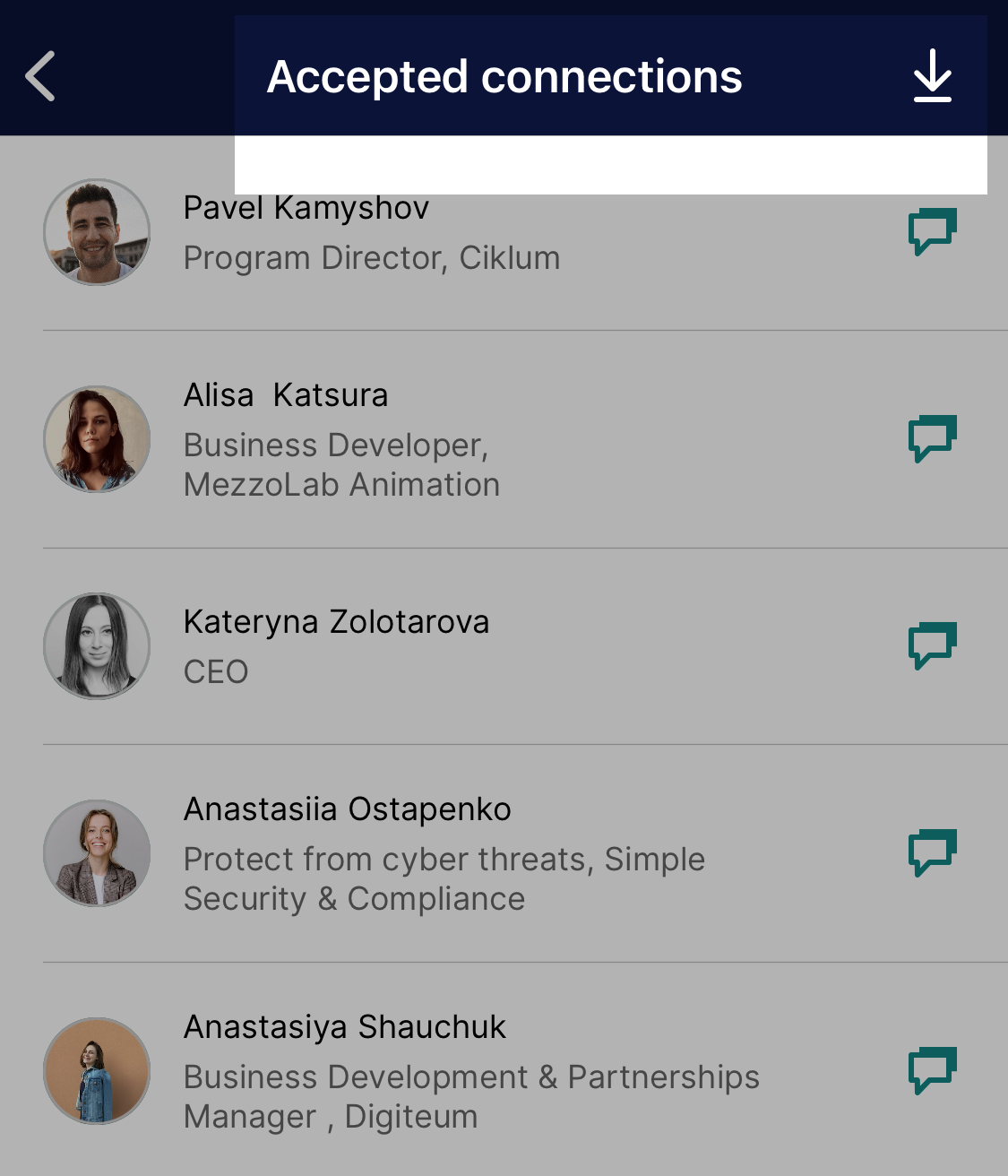 contacts from the WebSummit app contacts from the WebSummit app