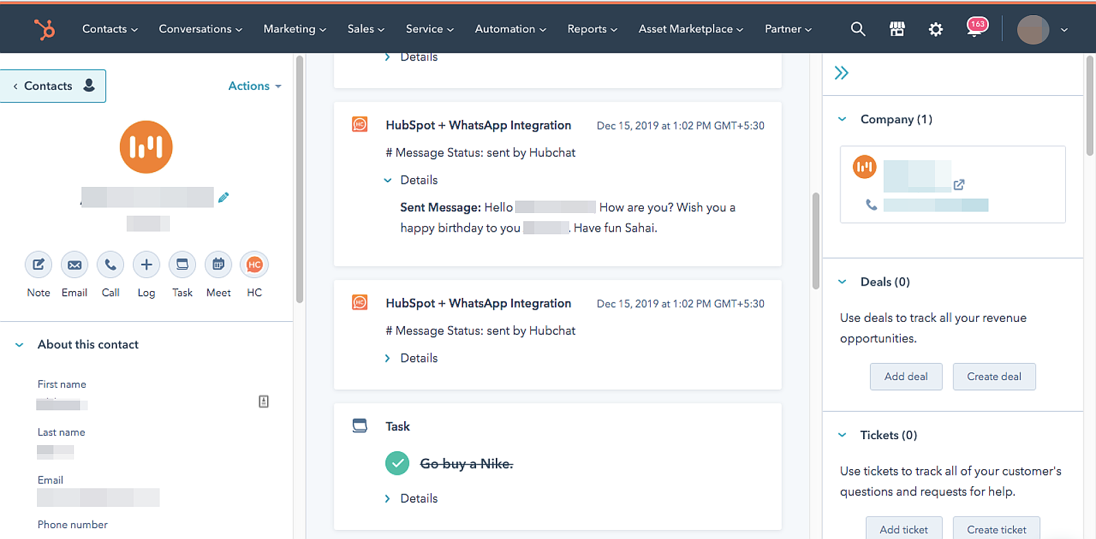 Hubspot ofrece una interfaz de automatización de marketing muy completa