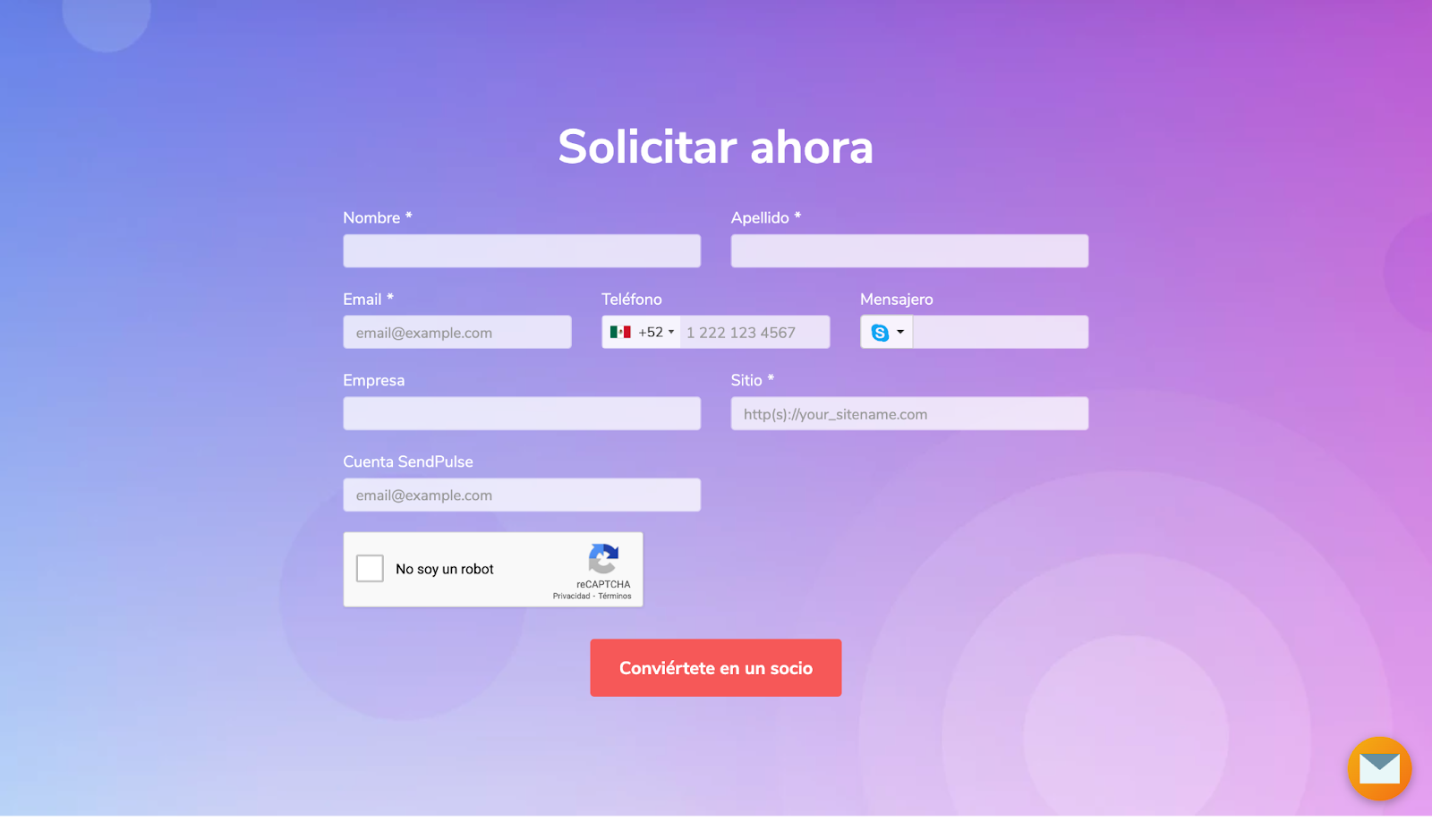 Es muy fácil registrarse en el Programa para Socios de SendPulse