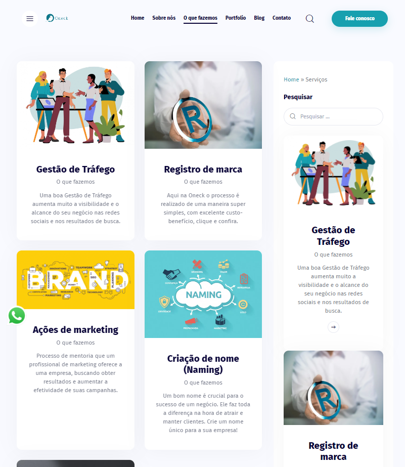 Layout do site da agência Oneck Creative Layout do site da agência Oneck Creative