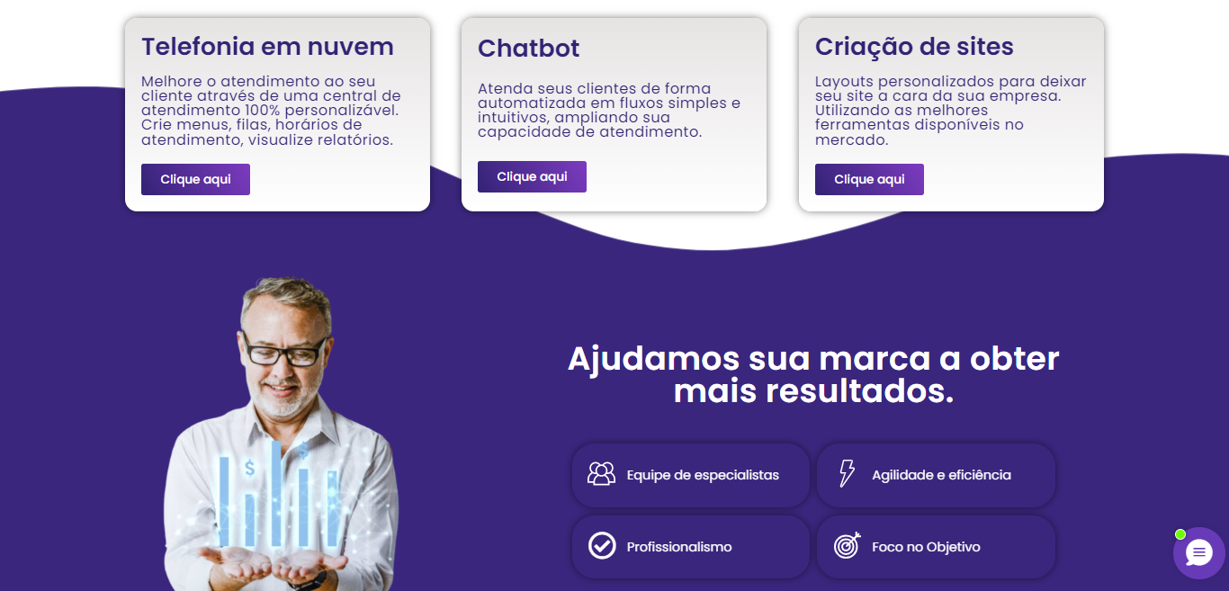 Layout do site da agência Vubis Layout do site da agência Vubis
