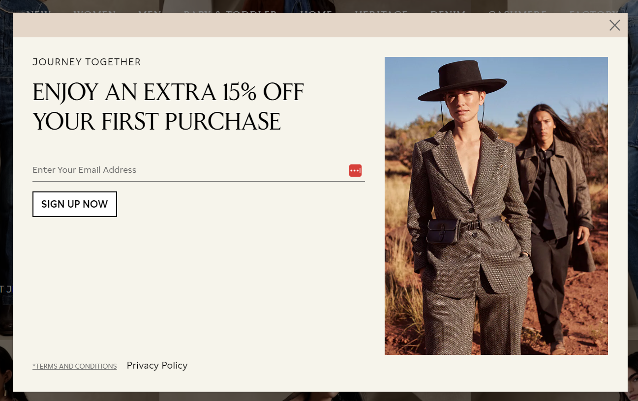 exit pop-up example exit pop-up example