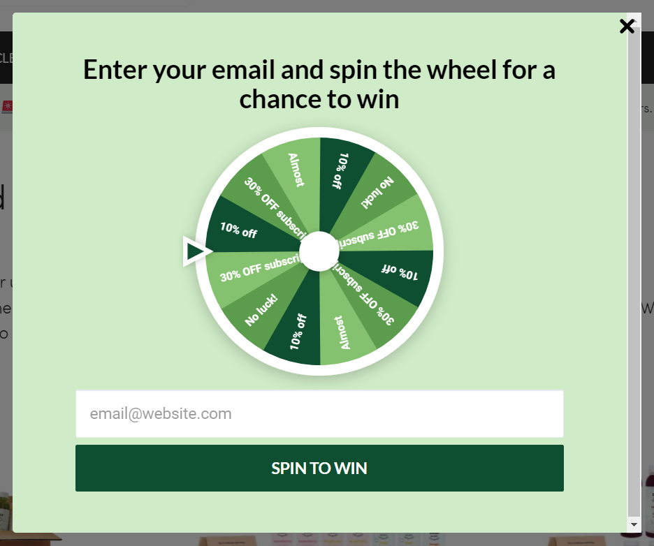 exit pop-up example exit pop-up example