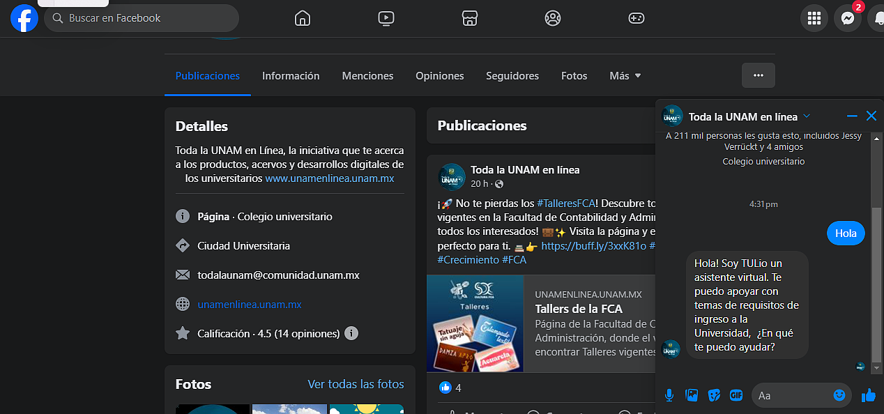 TULio de la UNAM es uno de los ejemplos de chatbots educativos más efectivos para su comunidad