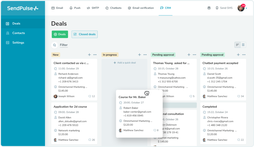 CRM offering features to marketing and sales teams CRM offering features to marketing and sales teams