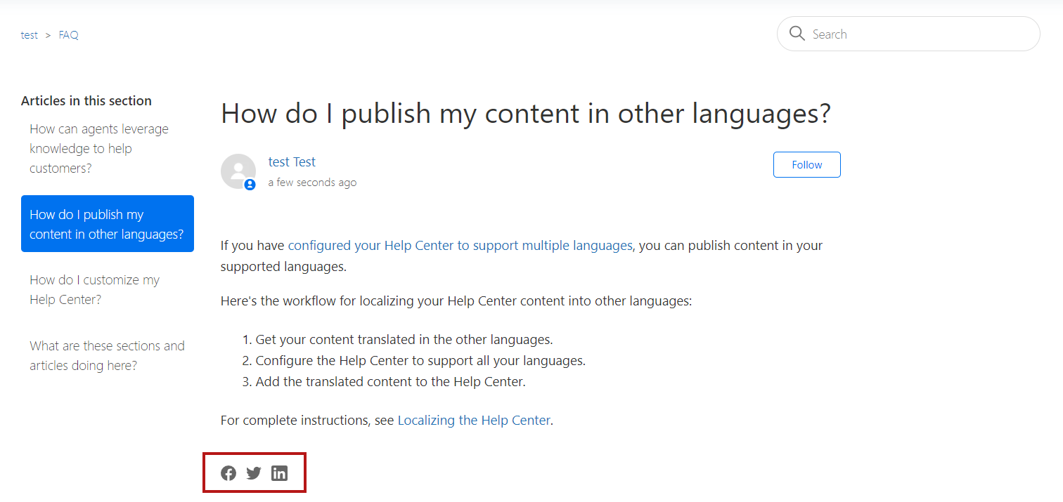 Приклад блоку з іконками соціальних мереж, що дають змогу робити репости