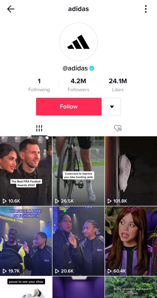 Adidas hat eine leere TikTok-Bio Adidas hat eine leere TikTok-Bio