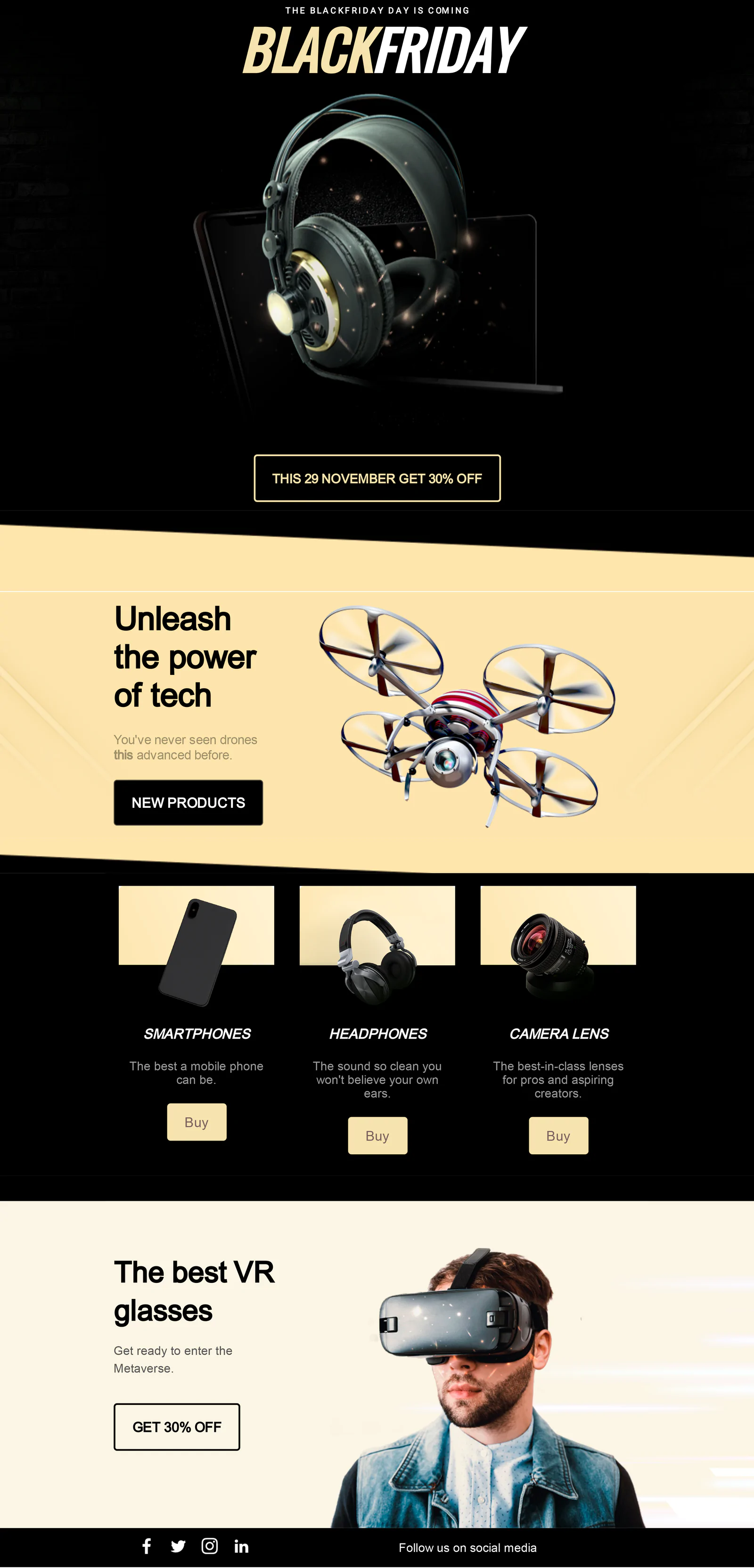 Correo diseñado con el editor de plantillas de email de BEE
