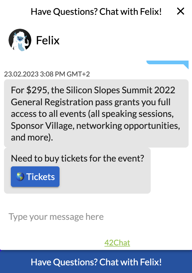 sign up for your event via a chatbot sign up for your event via a chatbot