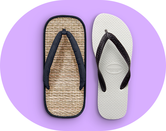 Primeiro modelo de Havaianas lançado no mercado, representando o lançamento do ciclo de vida do produto
