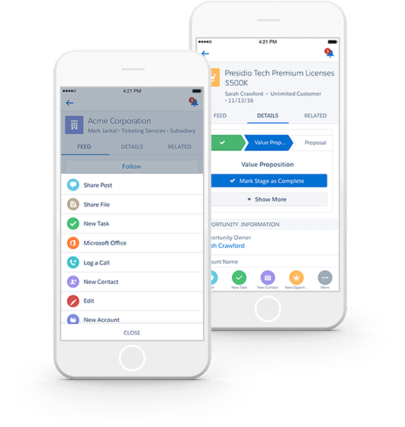 Мобильное CRM-решение. Источник: SalesForce Мобильное CRM-решение. Источник: SalesForce