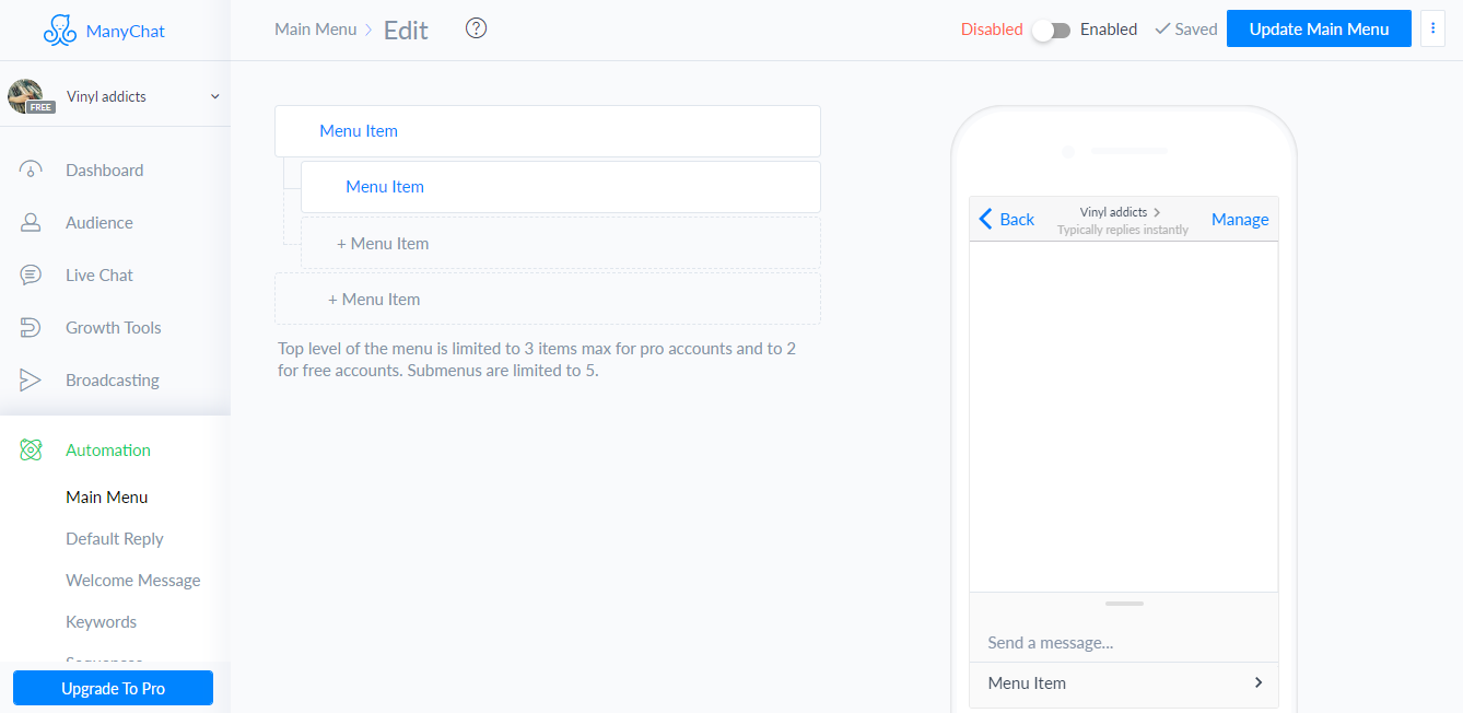 ManyChat es una gran plataforma donde podrás crear chatbots para tu negocio ManyChat es una gran plataforma donde podrás crear chatbots para tu negocio