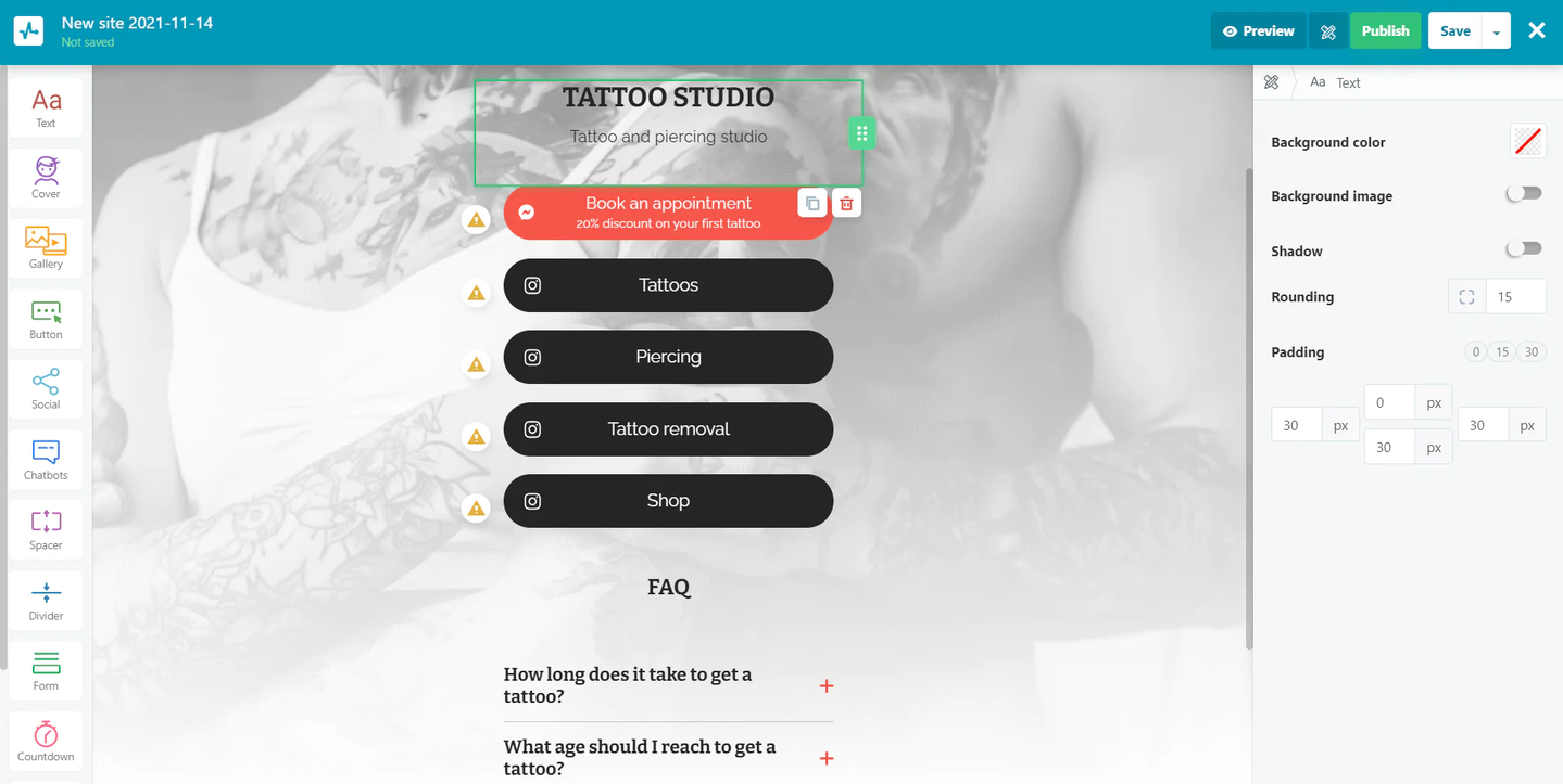 Erstellen Sie in wenigen Minuten Ihre Link-Seite für eine TikTok-Bio mit visuellen Builder von SendPulse Erstellen Sie in wenigen Minuten Ihre Link-Seite für eine TikTok-Bio mit visuellen Builder von SendPulse