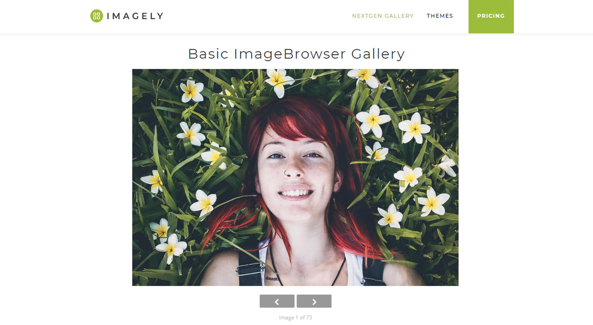 Приклад прогортання зображень у галереї за допомогою стрілок