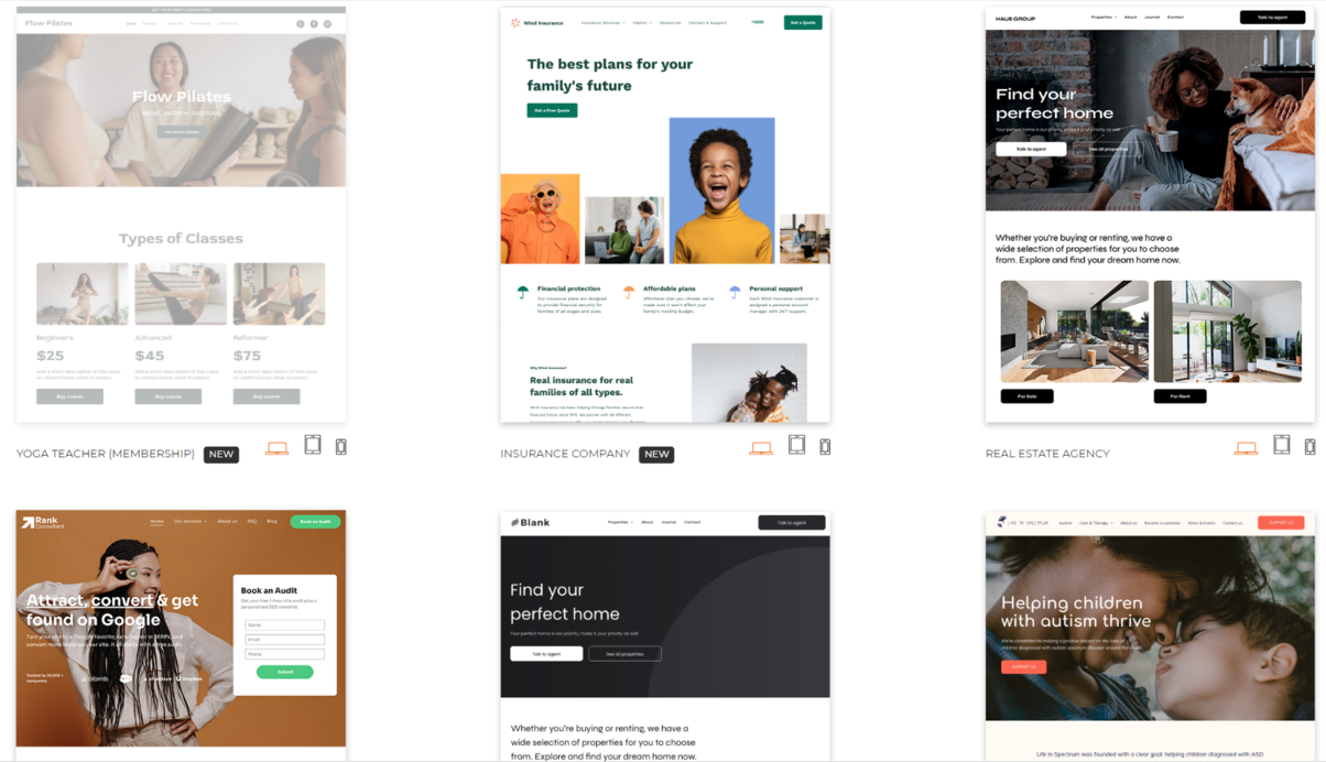 Визуальный конструктор сайтов Duda