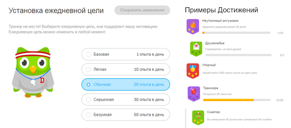 Пример геймификации в продуктах Duolingo Пример геймификации в продуктах Duolingo