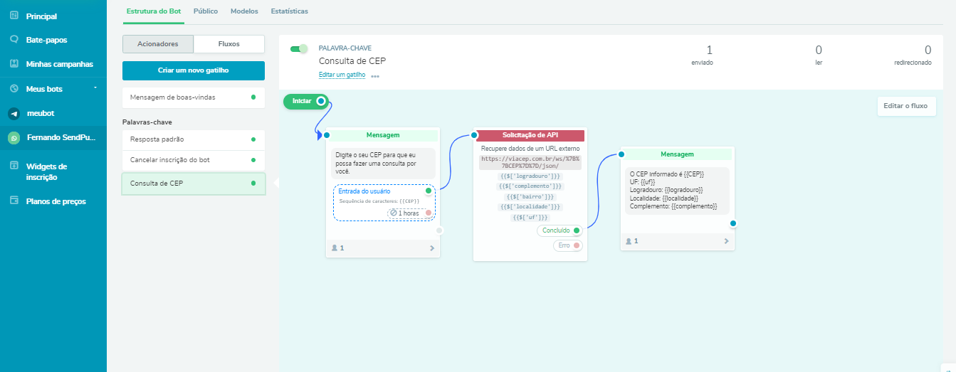 Crie sua mensagem automática no WhatsApp com a SendPulse