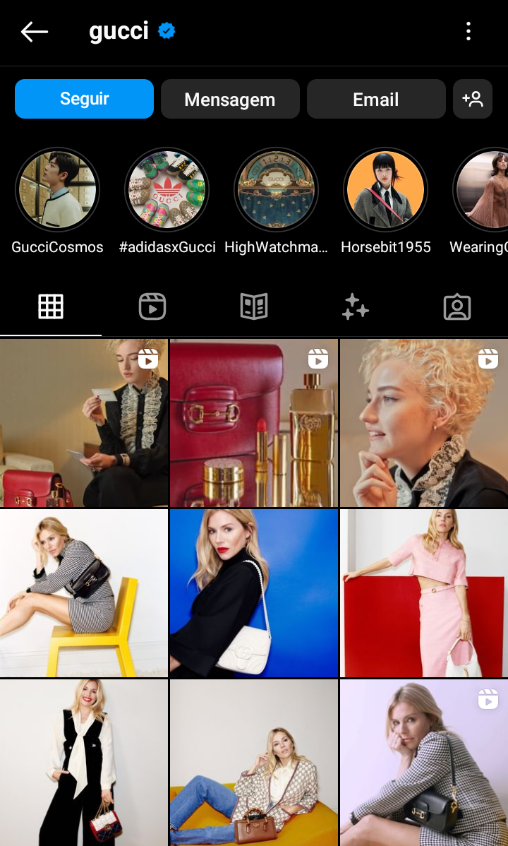 Exemplo de identidade visual no Instagram Exemplo de identidade visual no Instagram