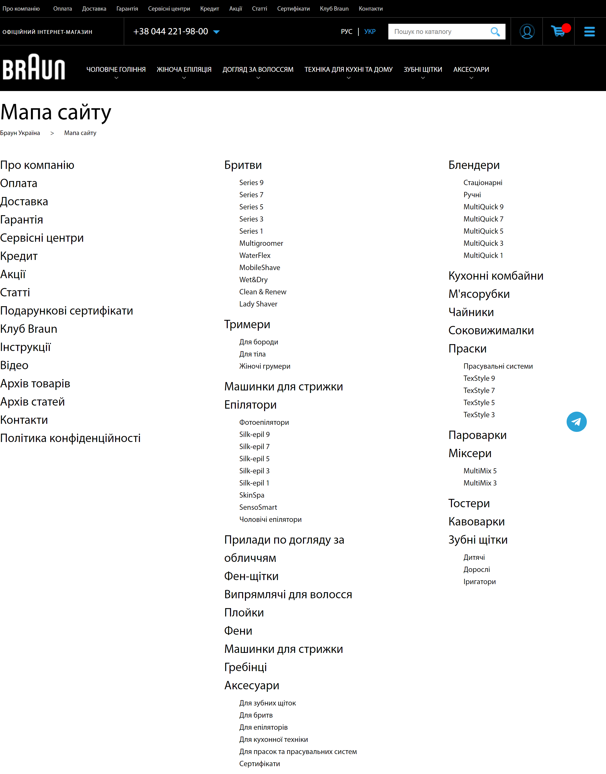 Приклад HTM sitemap