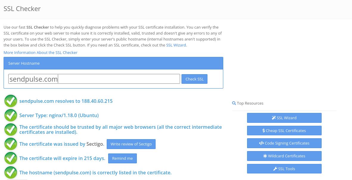 Перевірка SSL-сертифіката через онлайн-інструмент Перевірка SSL-сертифіката через онлайн-інструмент