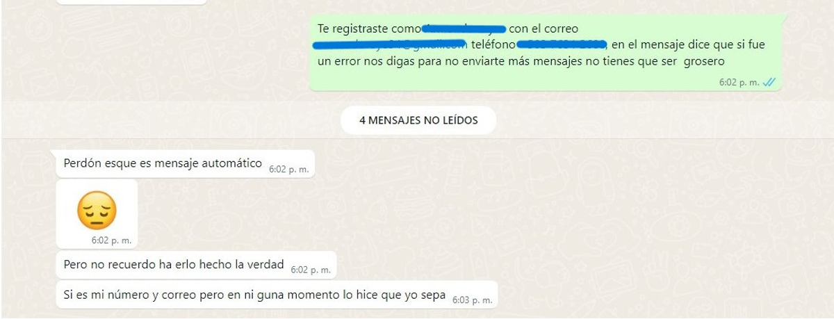 El consentimiento para iniciar un chat por WhatsApp es indispensable El consentimiento para iniciar un chat por WhatsApp es indispensable