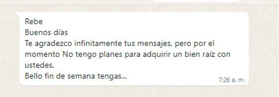 Es común que en los chats por WhatsApp el cliente no conozca con quién habla Es común que en los chats por WhatsApp el cliente no conozca con quién habla