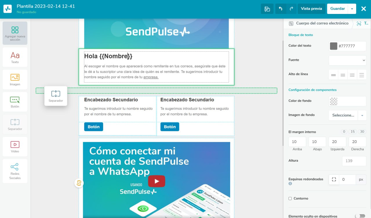SendPulse te ofrece un editor provechoso para tus campañas de email marketing SendPulse te ofrece un editor provechoso para tus campañas de email marketing