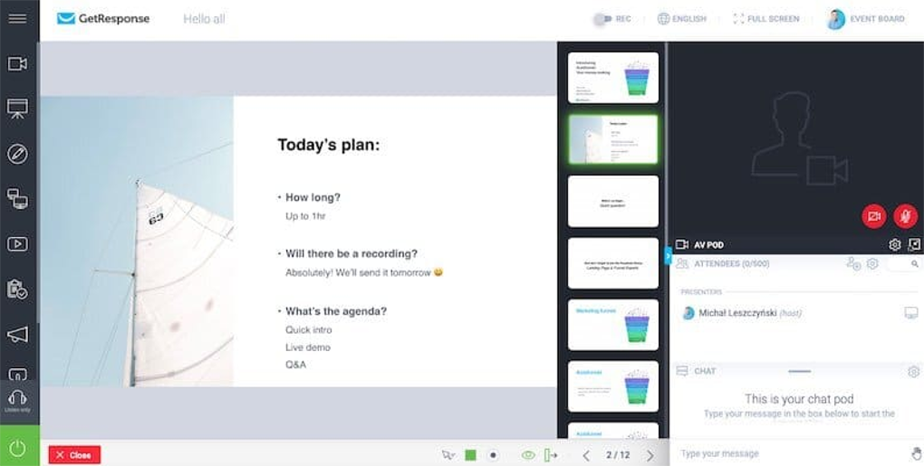 GetResponse ofrece una interfaz fácil de usar para crear tus campañas de email marketing GetResponse ofrece una interfaz fácil de usar para crear tus campañas de email marketing