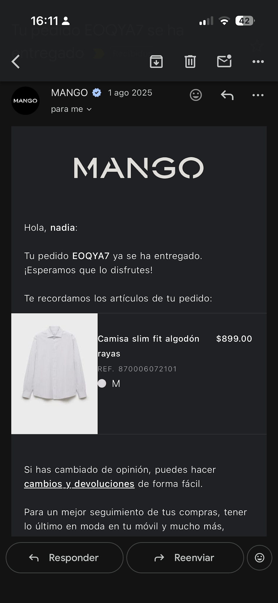 Campañas de email marketing transaccional de Mango