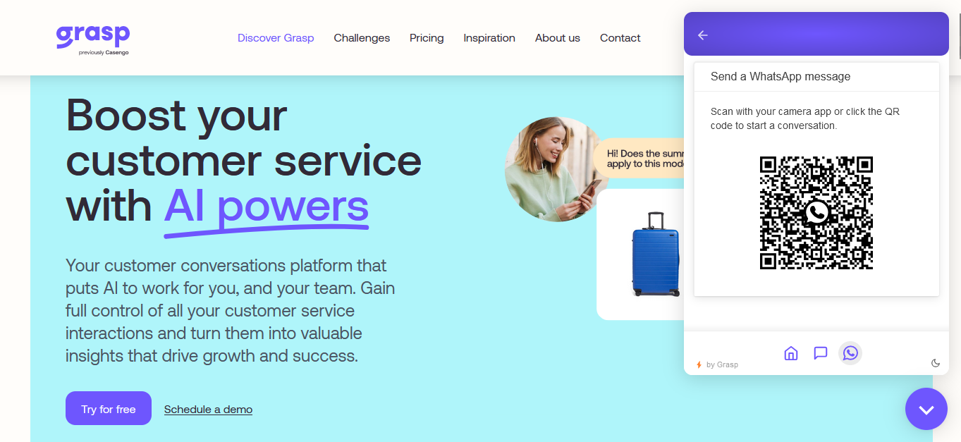 Grasp será de gran apoyo para tu negocio a través de WhatsApp
