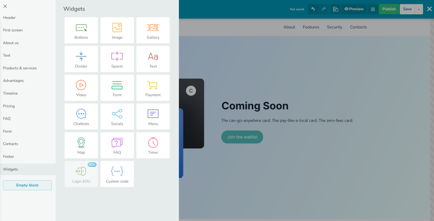 Adding widgets Adding widgets