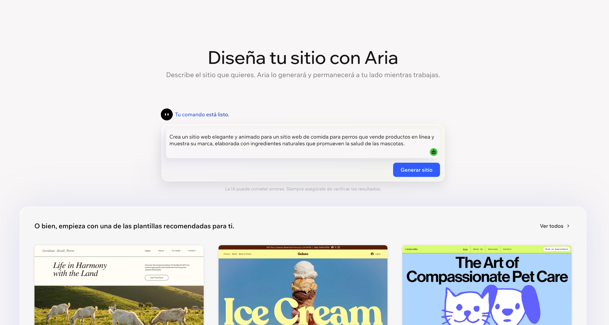 Wix permite crear sitios utilizando IA