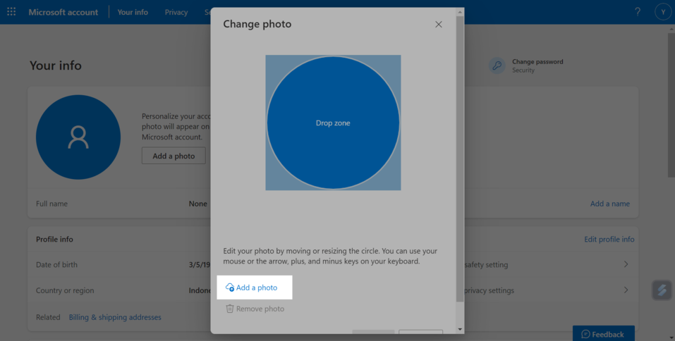 Adding a photo Adding a photo