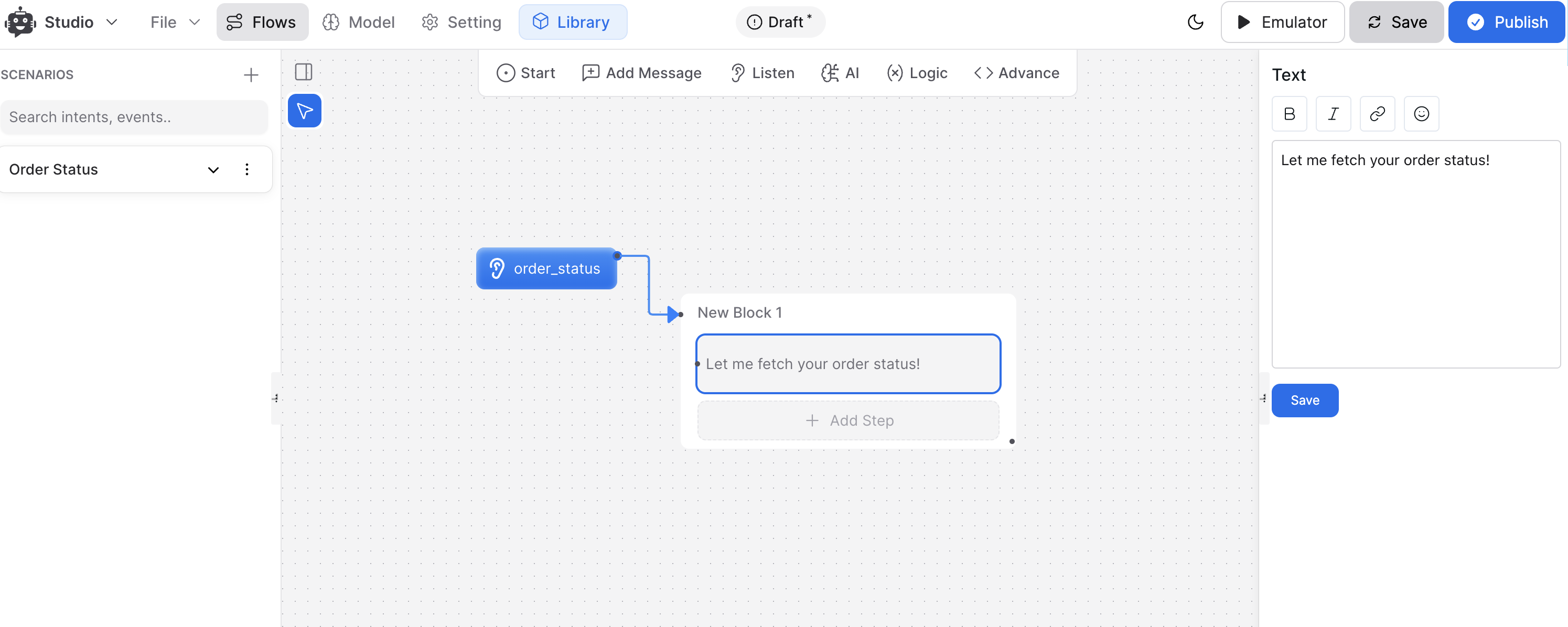 build a chatbot flow