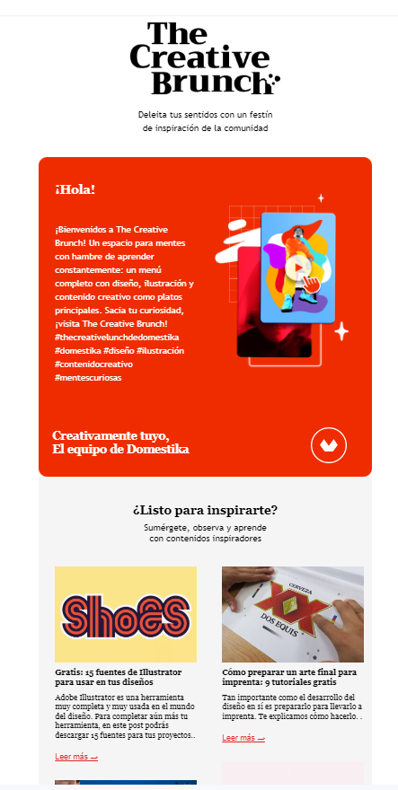 La estructura de tu correo electrónico debe mostrar un cuerpo con balance entre texto e imágenes
