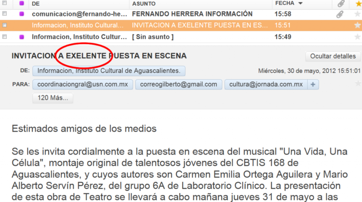 Siempre debes cuidar la ortografía de los mensajes que escribas en tu email